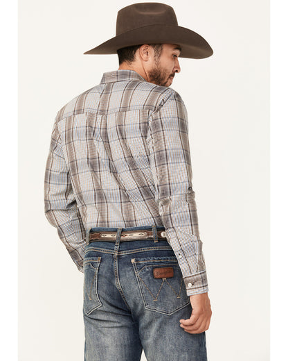 Cody James Men's Fiesta Plaid Print Long Sleeve Button-Down Western Sh