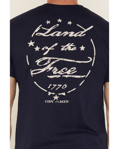 Cody James Men's America 250 Land of the Free Short Sleeve Graphic T-S