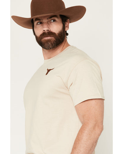 Cody James Men's Bull Skull Embroidered Short Sleeve Graphic T-Shirt