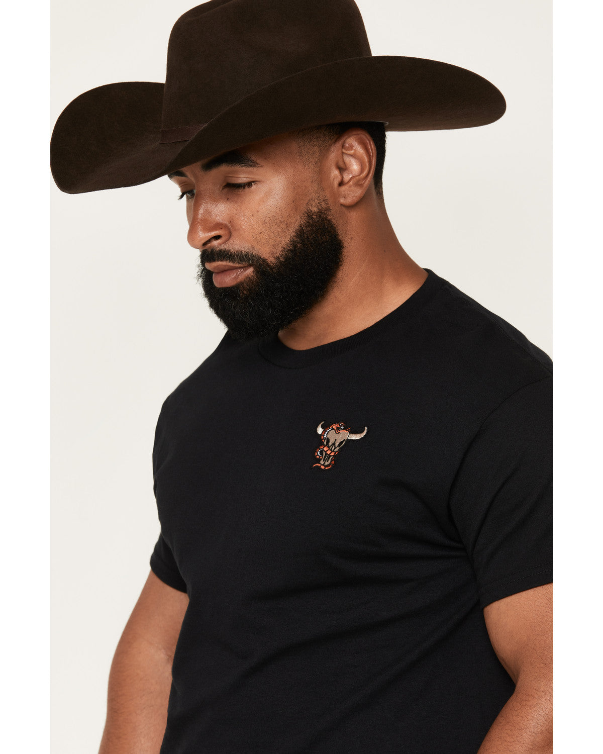 Cody James Men's Skull and Snake Embroidered Short Sleeve Graphic T-Sh