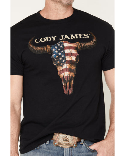 Cody James Men's Americana Steer Short Sleeve Graphic T-Shirt