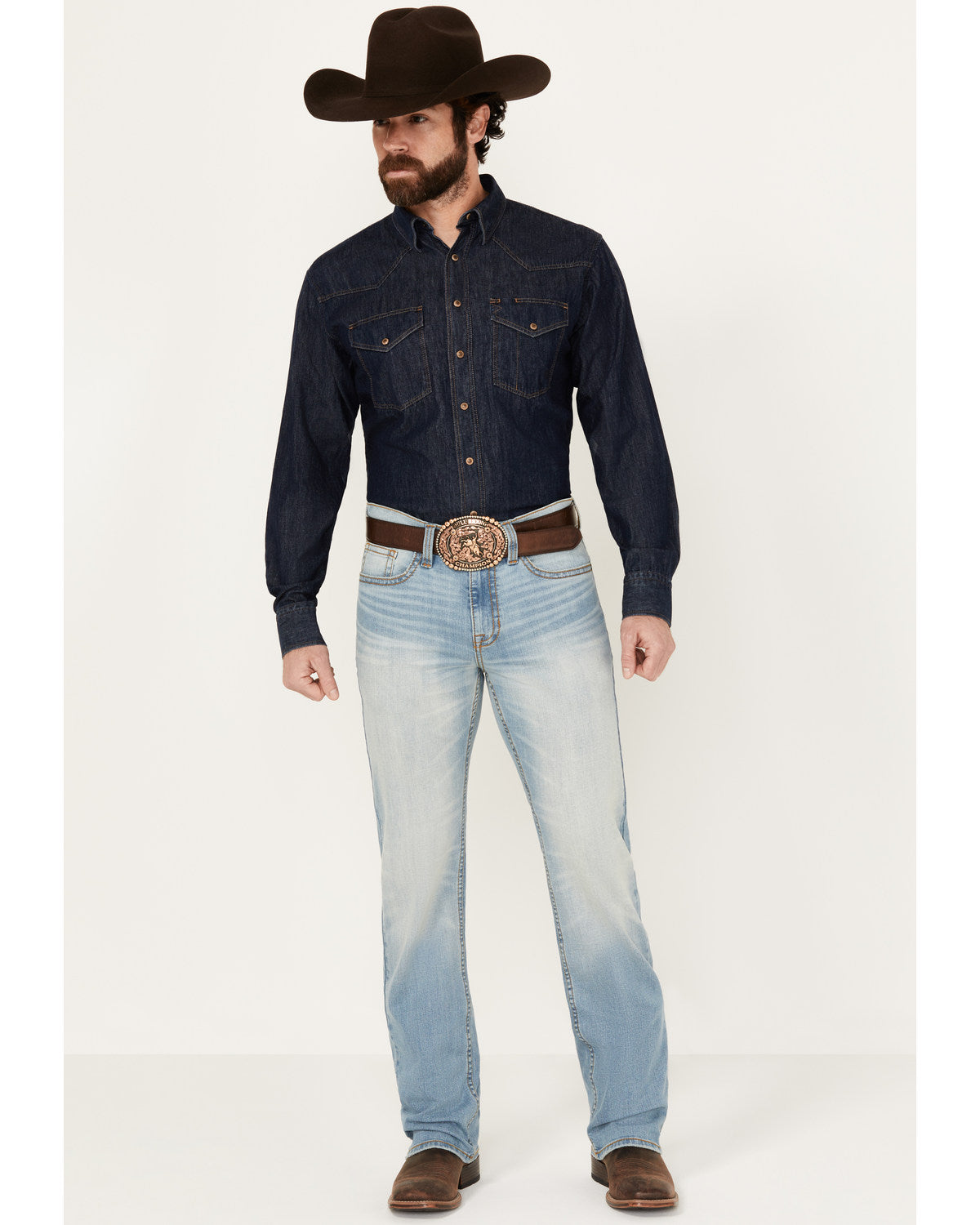 Cody James Men's Cowboy Wash Jackson Slim Straight Stretch Denim Jeans