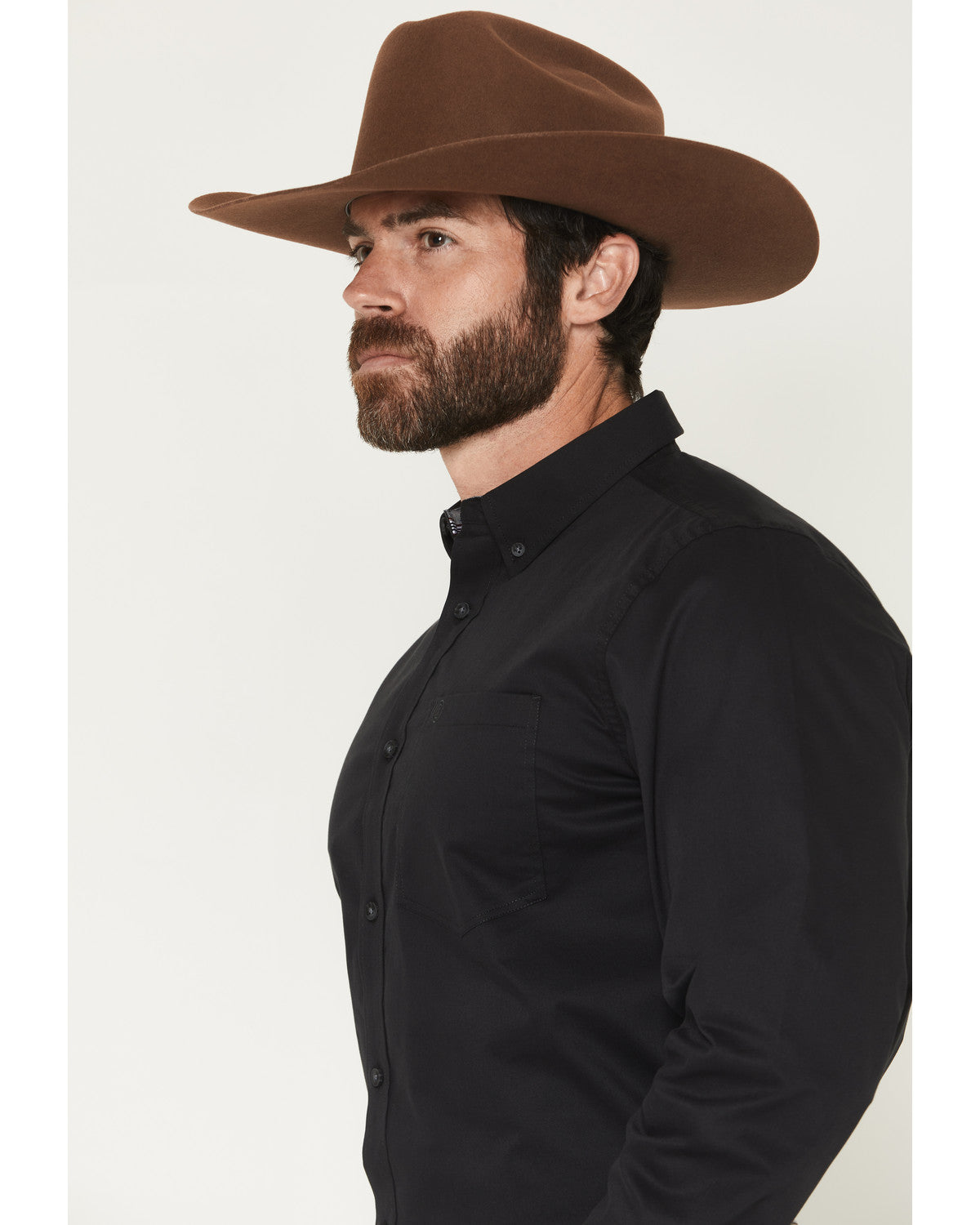 Cody James Men's Basic Solid Long Sleeve Button-Down Stretch Western S