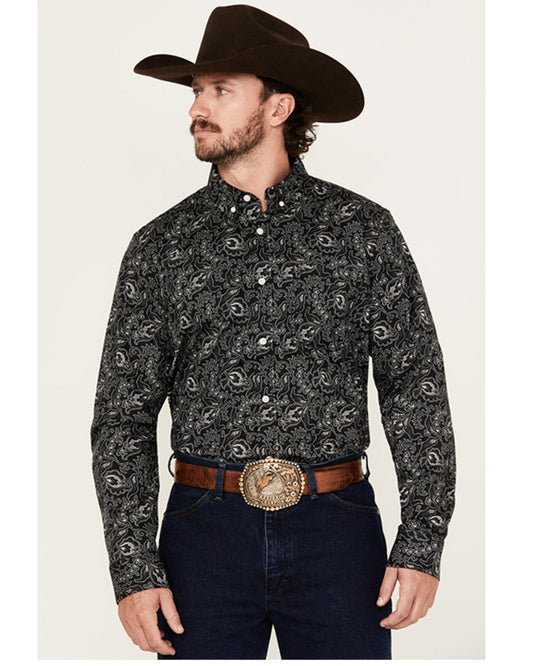 Cody James Men's Parker Paisley Print Long Sleeve Button-Down Stretch