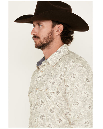 Cody James Men's Treven Floral Print Long Sleeve Snap Western Shirt -