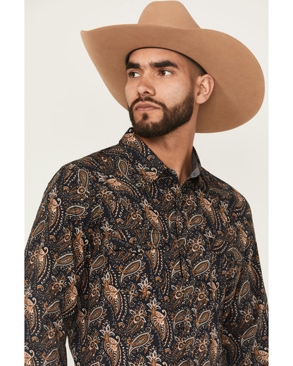 Cody James Men's Desert Dapper Paisley Print Long Sleeve Snap Western