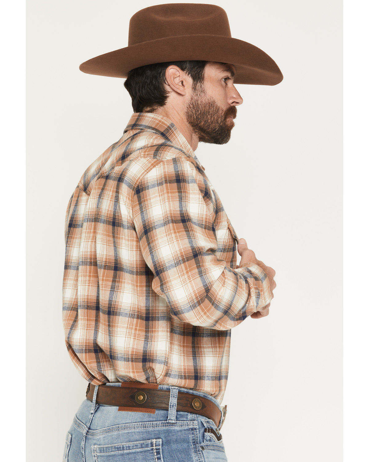 Cody James Men's Bravo Plaid Print Long Sleeve Snap Flannel Shirt - Ta