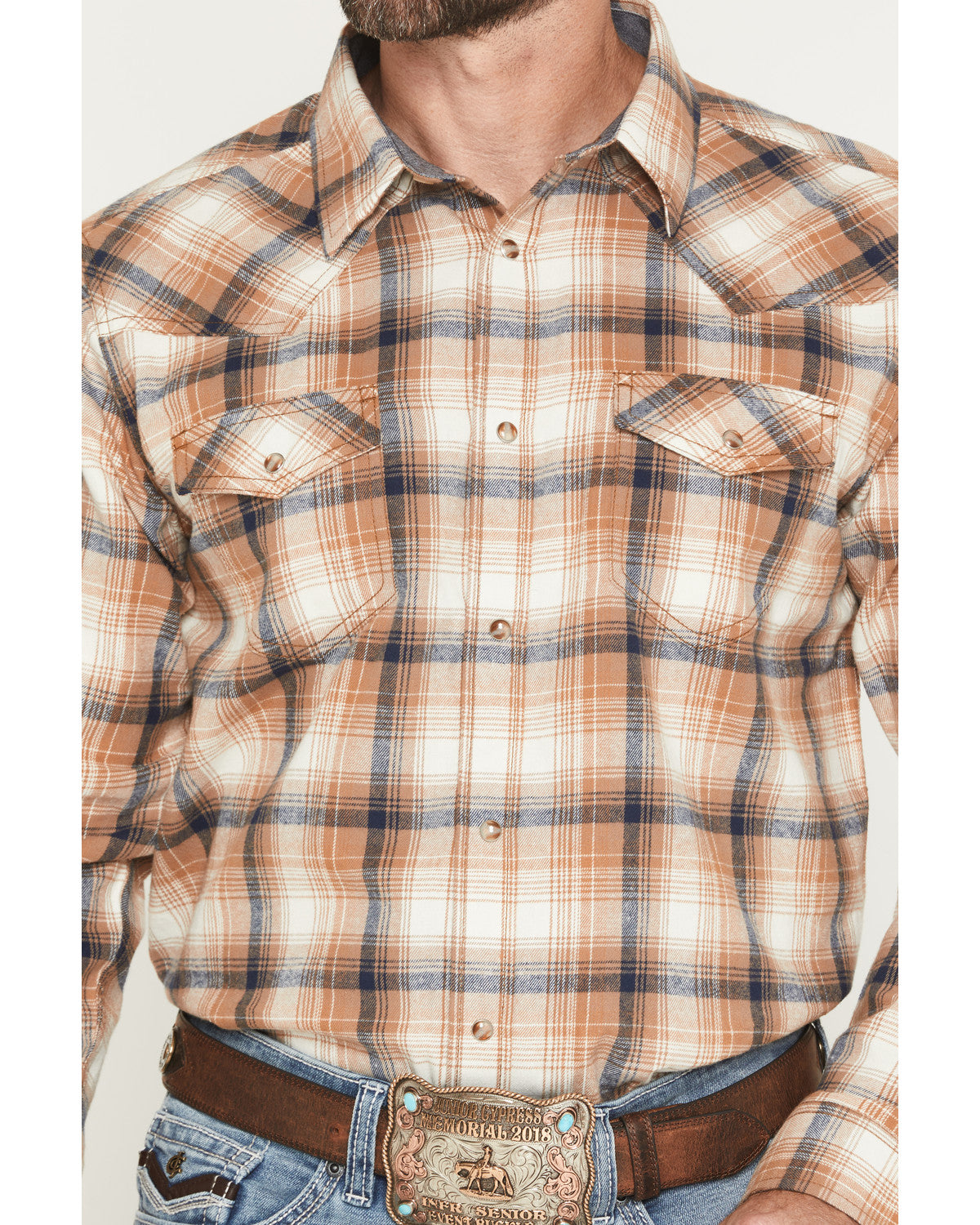 Cody James Men's Bravo Plaid Print Long Sleeve Snap Flannel Shirt - Bi