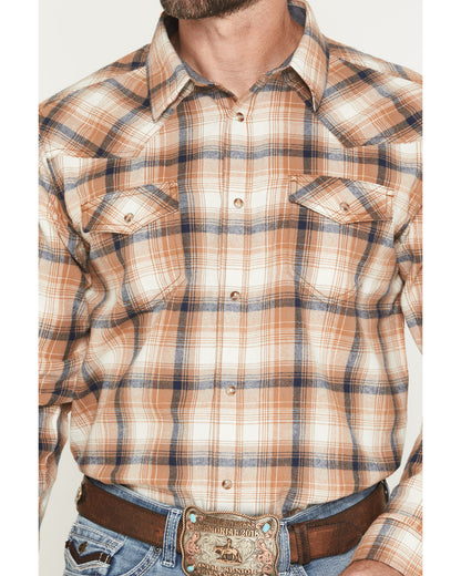 Cody James Men's Bravo Plaid Print Long Sleeve Snap Flannel Shirt - Bi