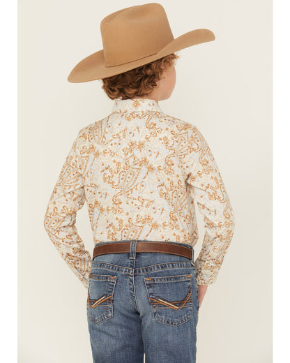 Cody James Boys' Porter Floral Long Sleeve Snap Western Shirt