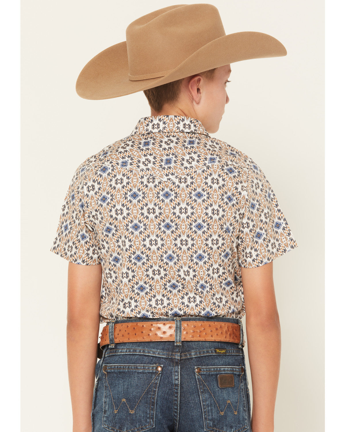 Cody James Boys' High Plains Southwestern Print Short Sleeve Snap West
