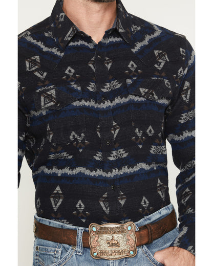 Cody James Men's Ironwood Southwestern Striped Long Sleeve Snap Flanne