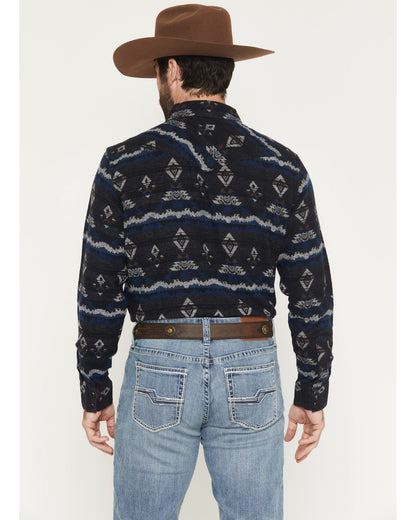 Cody James Men's Ironwood Southwestern Striped Long Sleeve Snap Flanne