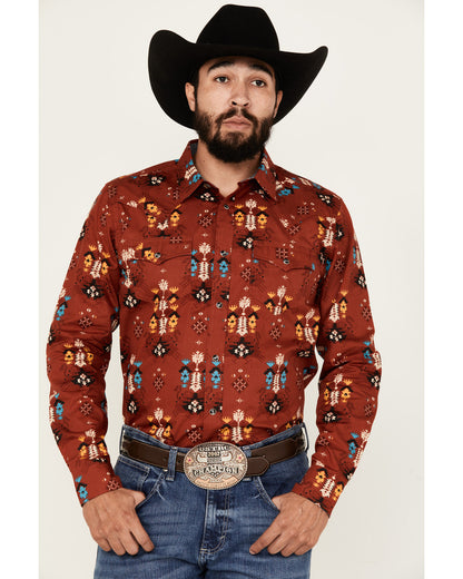 Cody James Men's Firewater Southwestern Print Long Sleeve Snap Western