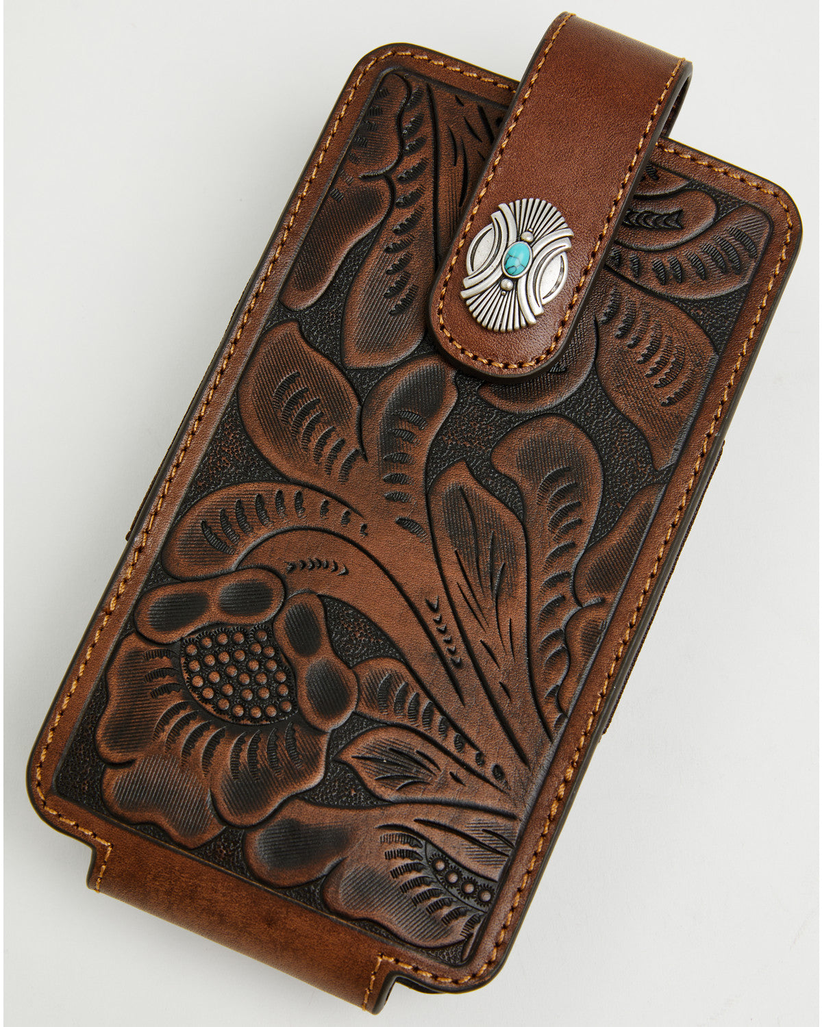 Cody James Men's Prescott Tooled Leather Concho Cell Phone Case