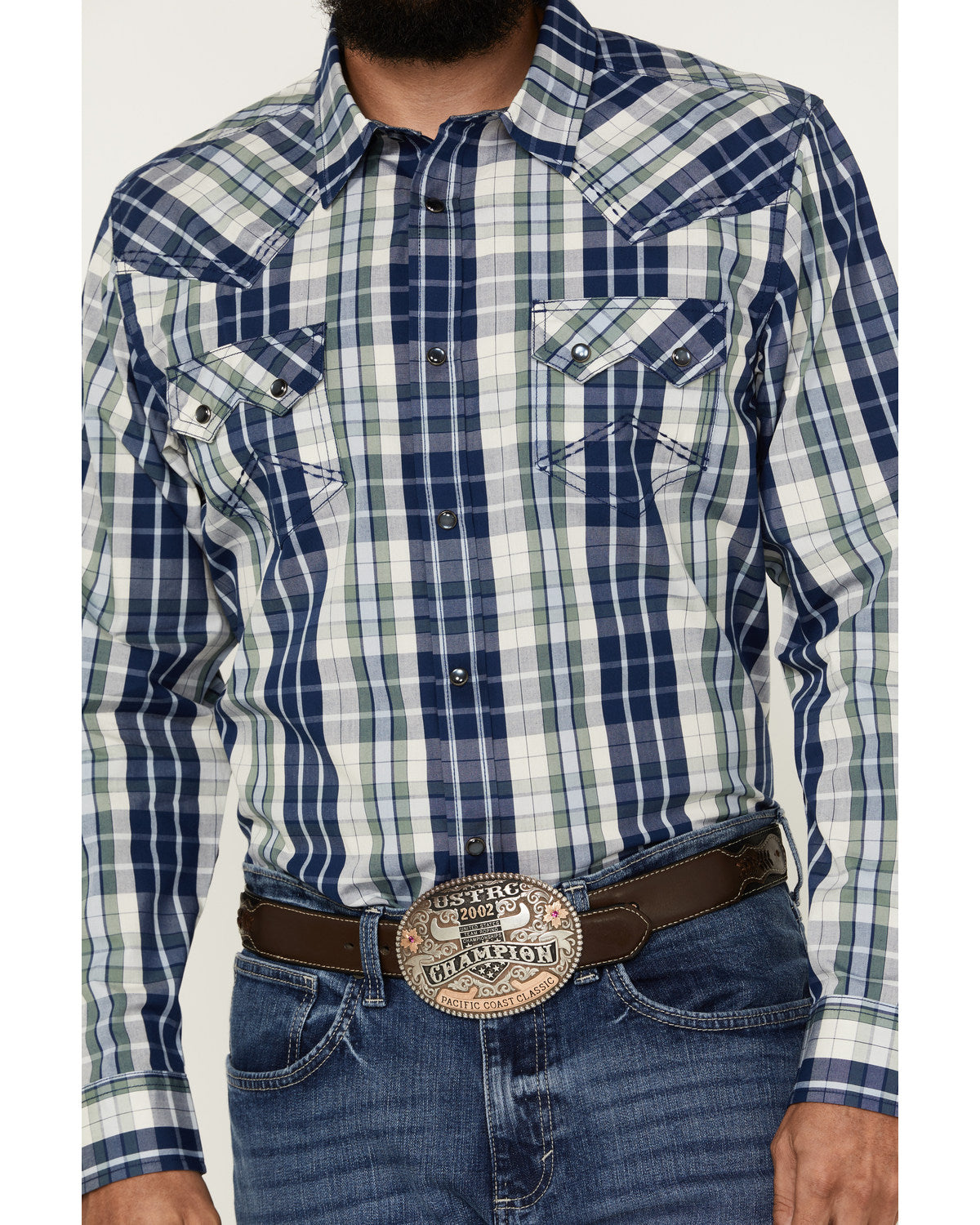 Cody James Men's Cole Plaid Print Long Sleeve Pearl Snap Western Shirt
