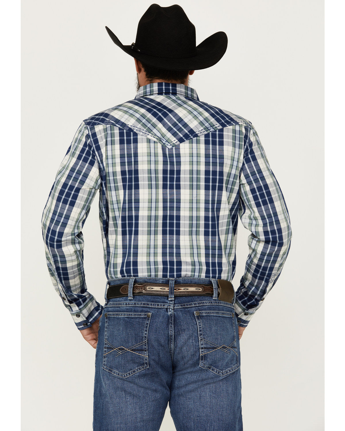 Cody James Men's Cole Plaid Print Long Sleeve Pearl Snap Western Shirt
