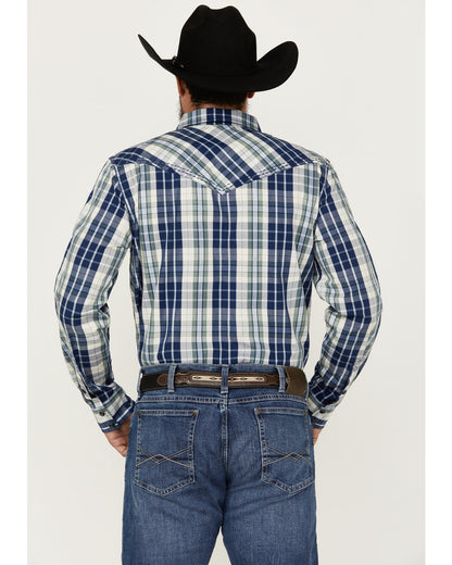 Cody James Men's Cole Plaid Print Long Sleeve Pearl Snap Western Shirt