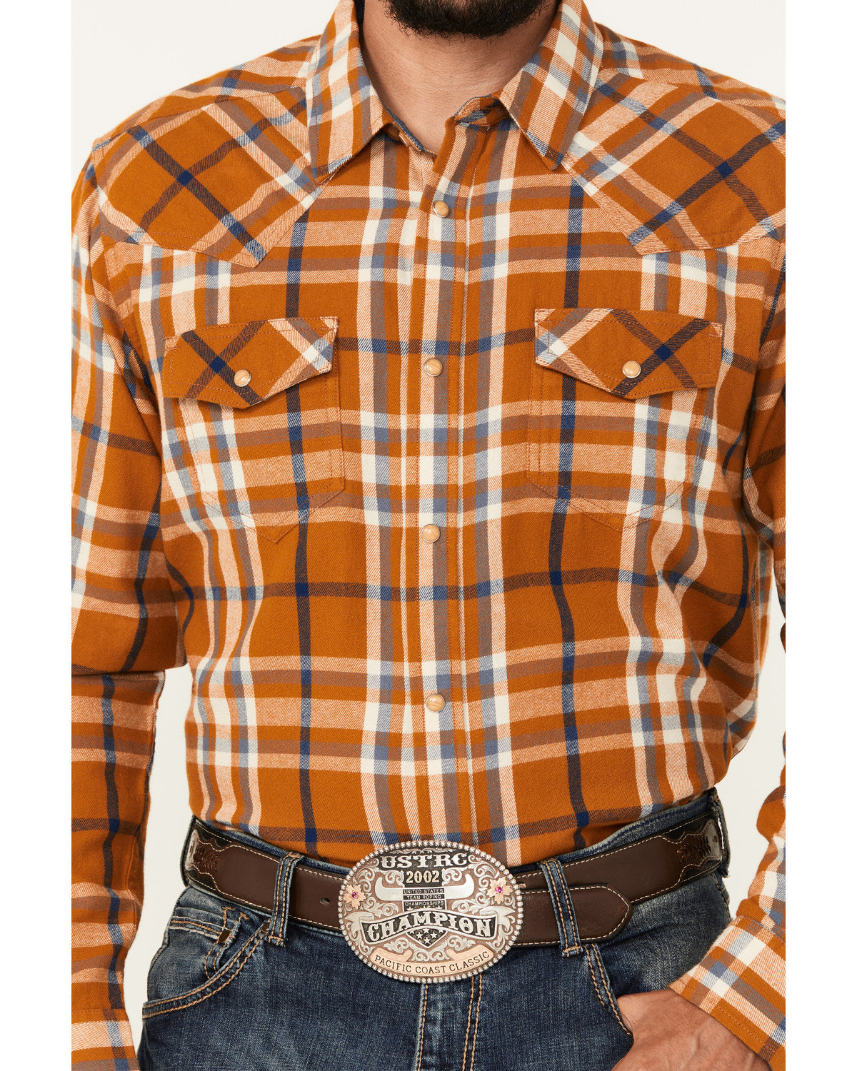 Cody James Men's Tidal Wave Plaid Print Long Sleeve Snap Western Flann