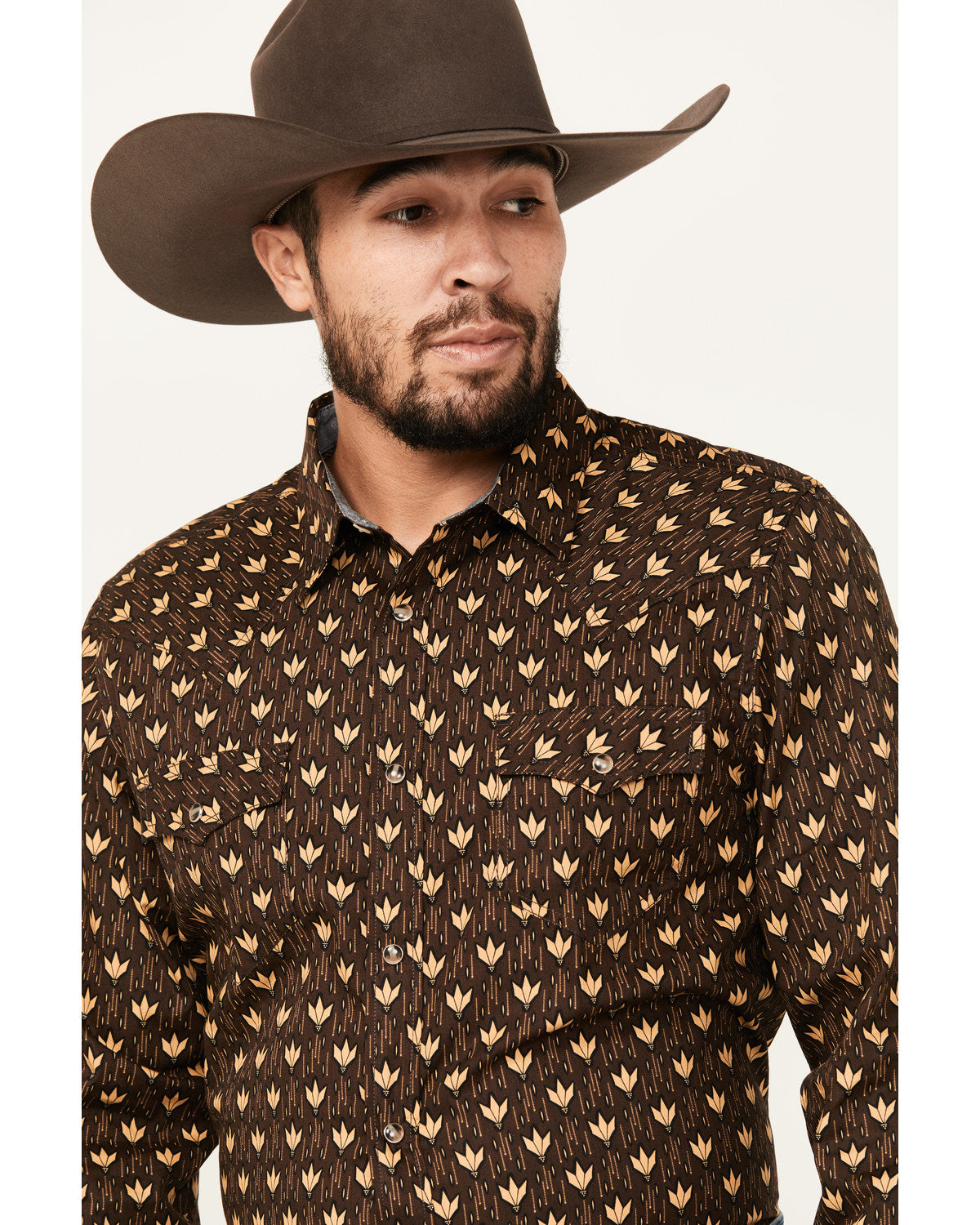 Cody James Men's Reign In Striped Print Long Sleeve Snap Western Shirt