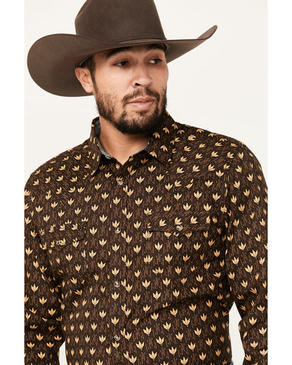 Cody James Men's Reign In Striped Print Long Sleeve Snap Western Shirt