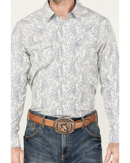 Cody James Men's Dagget Paisley Print Long Sleeve Snap Western Shirt -