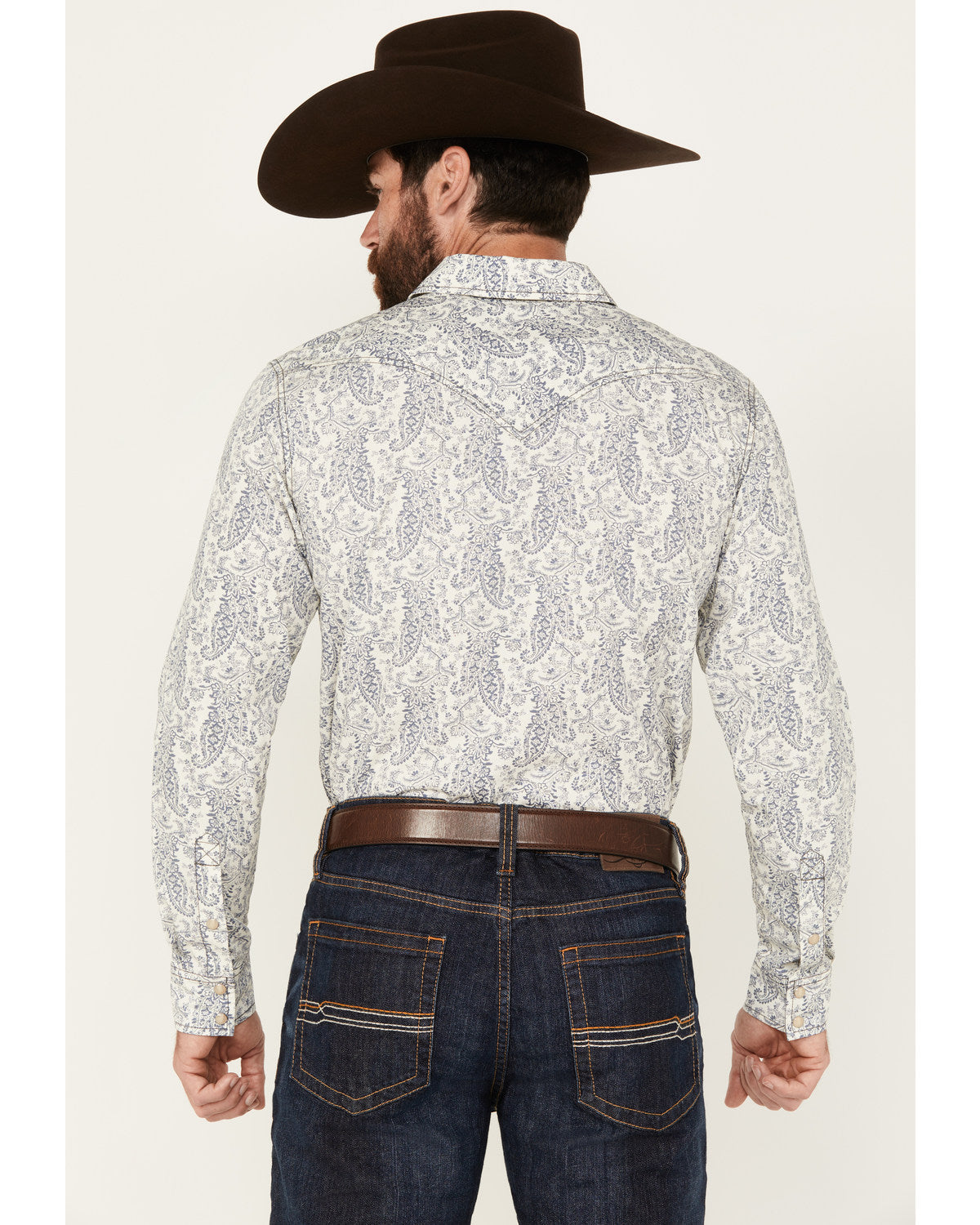 Cody James Men's Dagget Paisley Print Long Sleeve Snap Western Shirt -