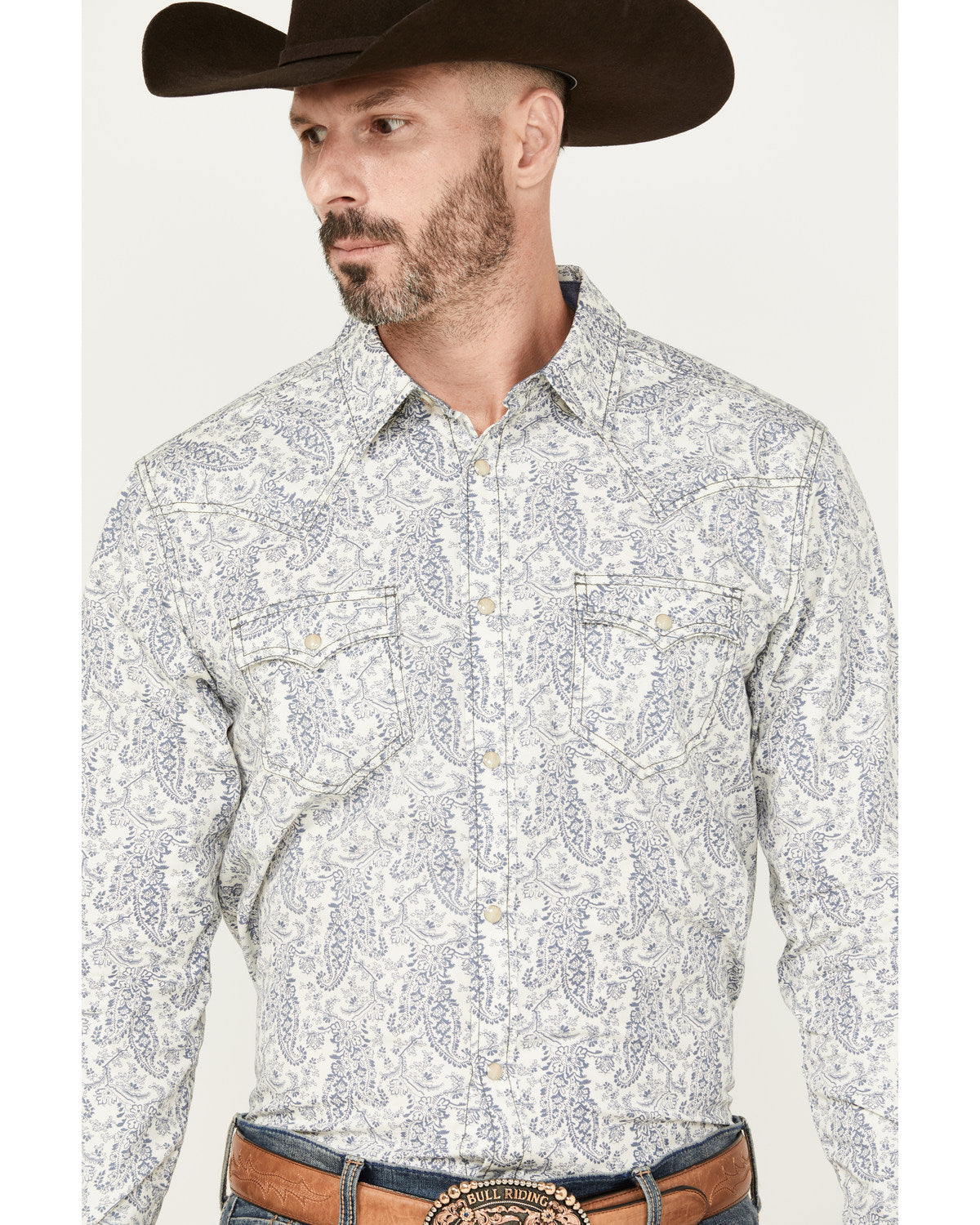 Cody James Men's Dagget Paisley Print Long Sleeve Snap Western Shirt