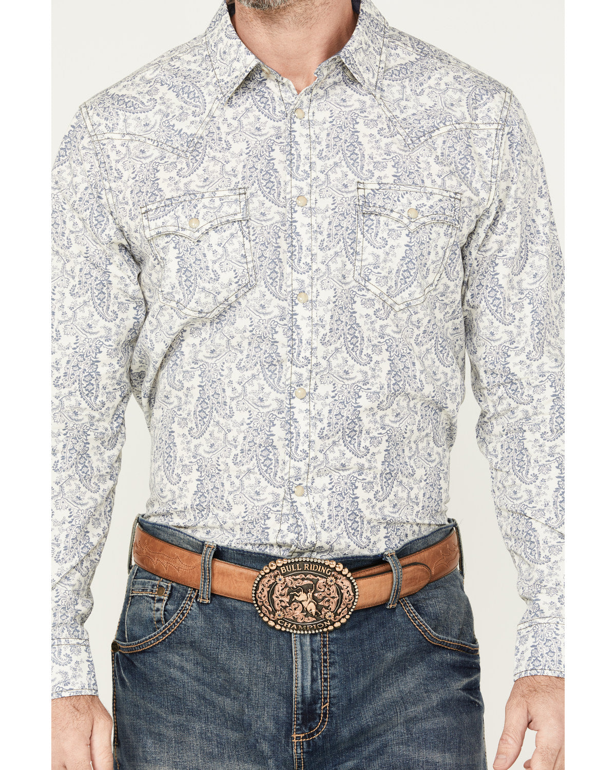 Cody James Men's Dagget Paisley Print Long Sleeve Snap Western Shirt