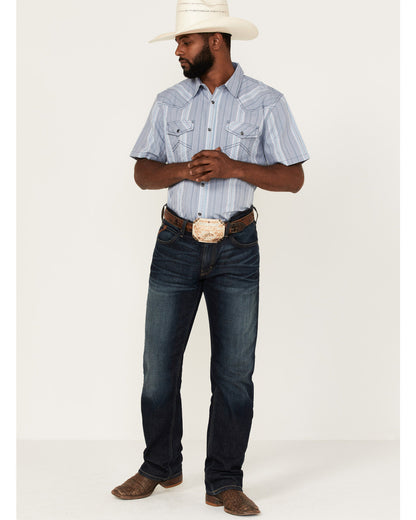 Cody James Men's Springs Vertical Stripe Short Sleeve Snap Western Shi