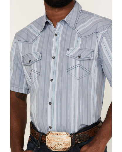 Cody James Men's Springs Vertical Stripe Short Sleeve Snap Western Shi