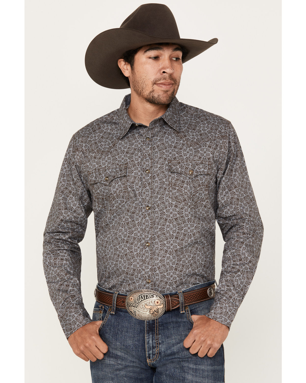 Cody James Men's Down Range Medallion Print Long Sleeve Western Snap S