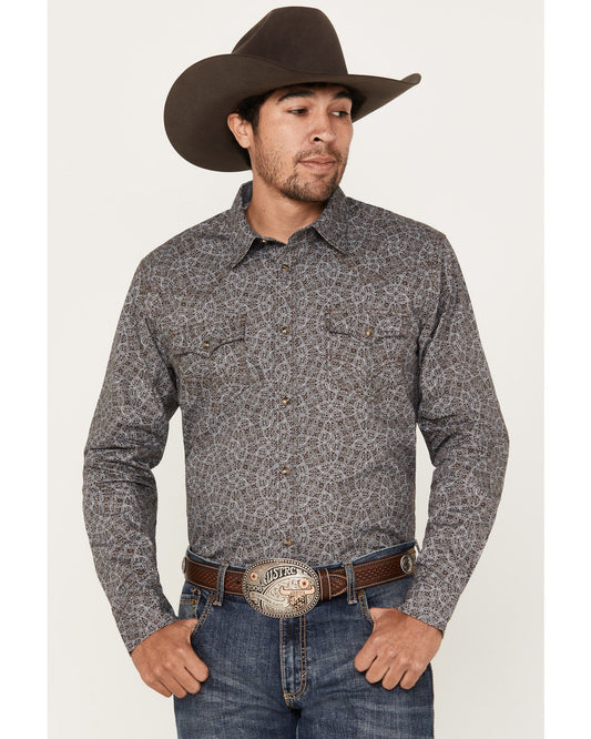 Cody James Men's Down Range Medallion Print Long Sleeve Western Snap S