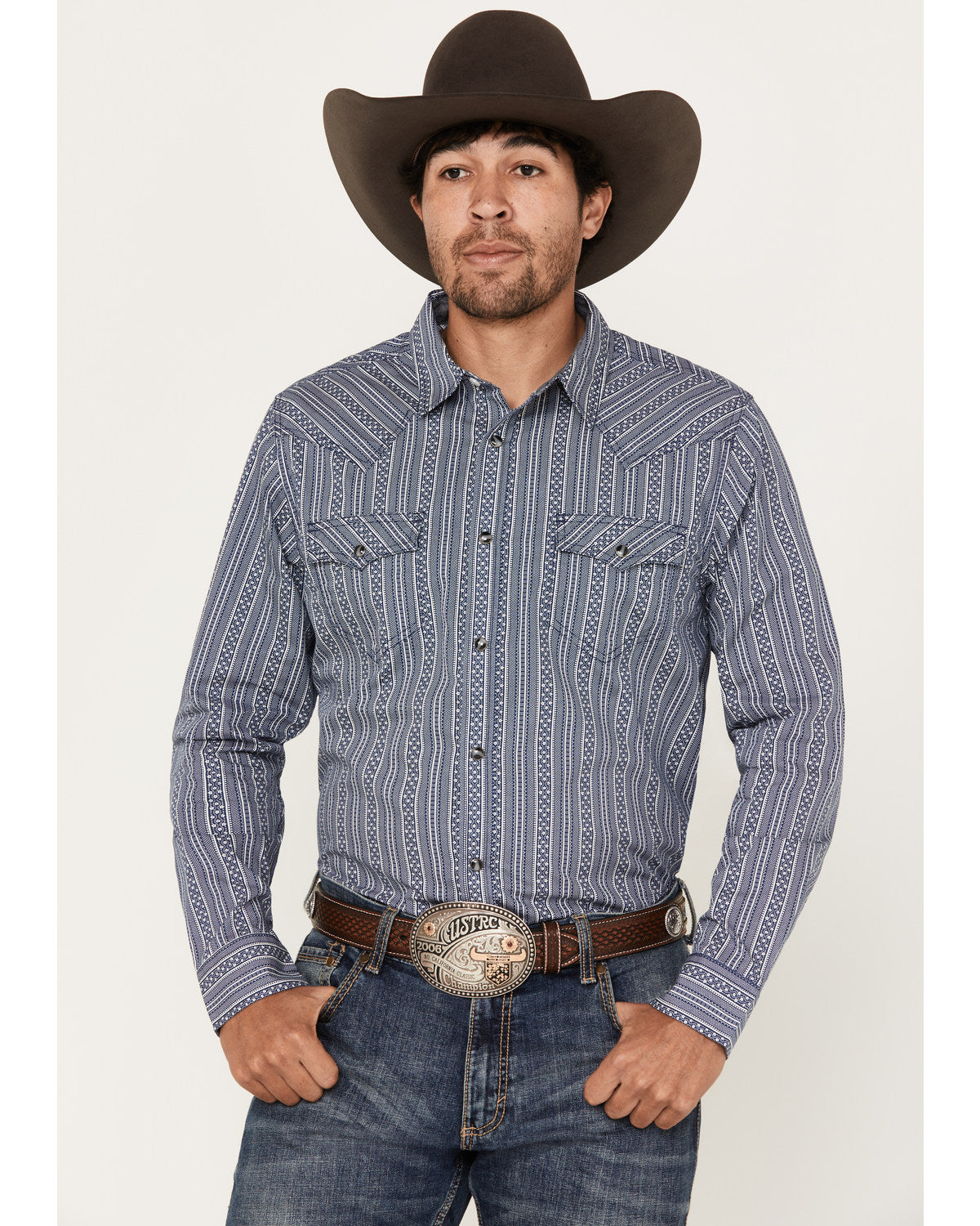 Cody James Men's Born N Raised Striped Long Sleeve Snap Western Shirt