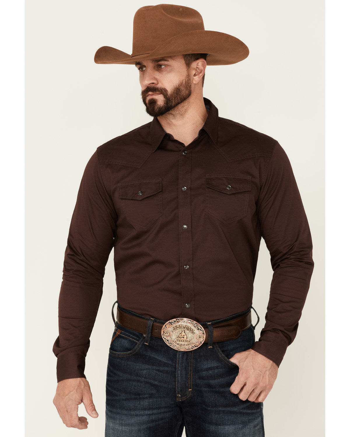 Cody James Men's Solid Treadstone Long Sleeve Pearl Snap Western Shirt