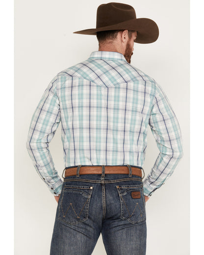 Cody James Men's Ely Plaid Print Long Sleeve Western Snap Shirt