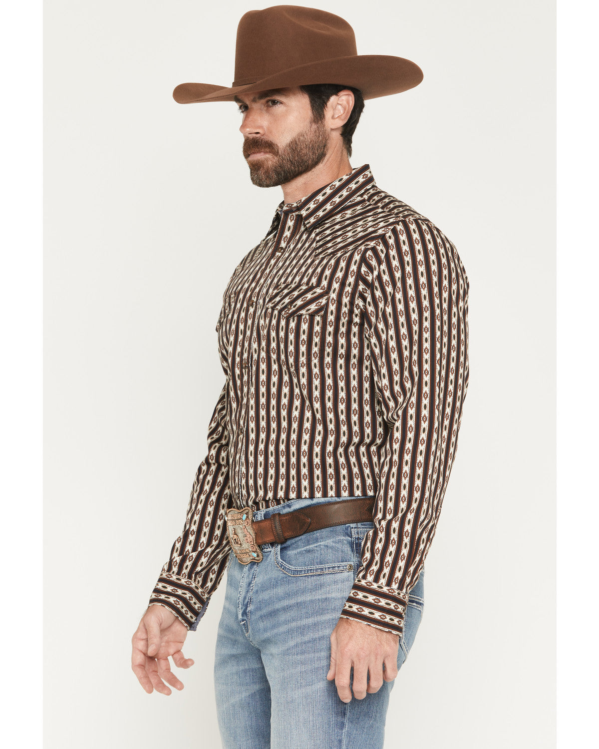 Cody James Men's Cowboys Legacy Southwestern Striped Long Sleeve Snap