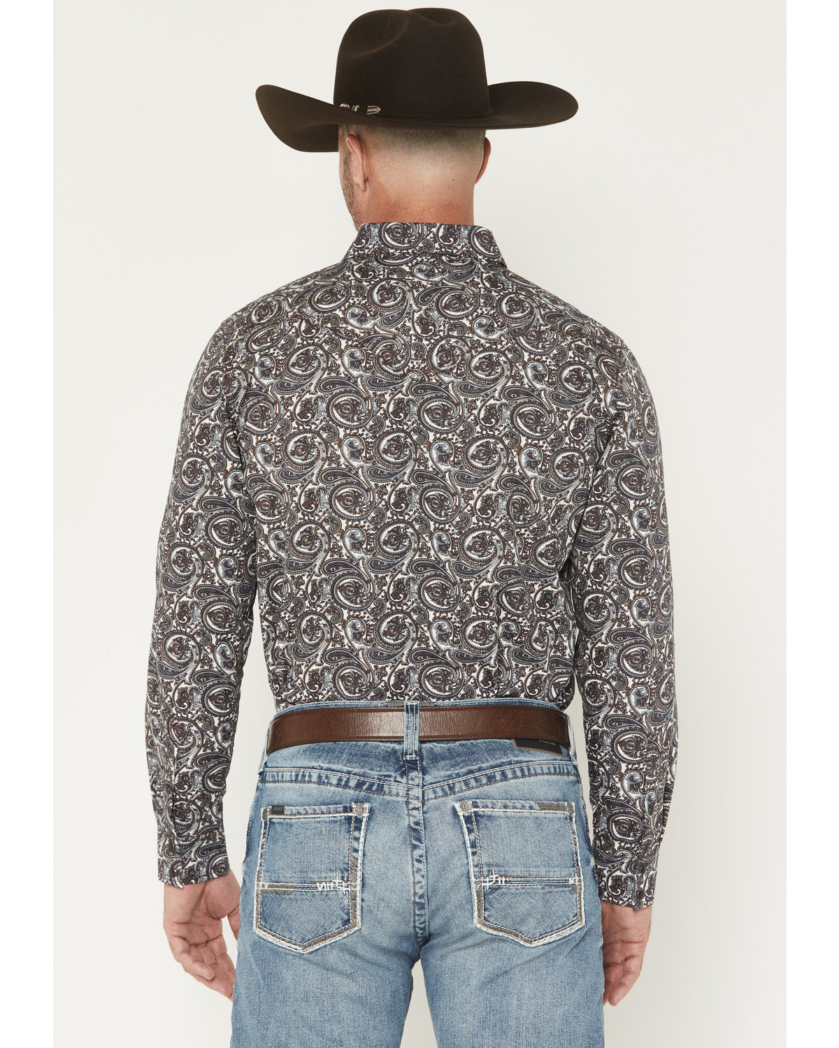 Cody James Men's Mountain Ranger Paisley Print Long Sleeve Snap Wester