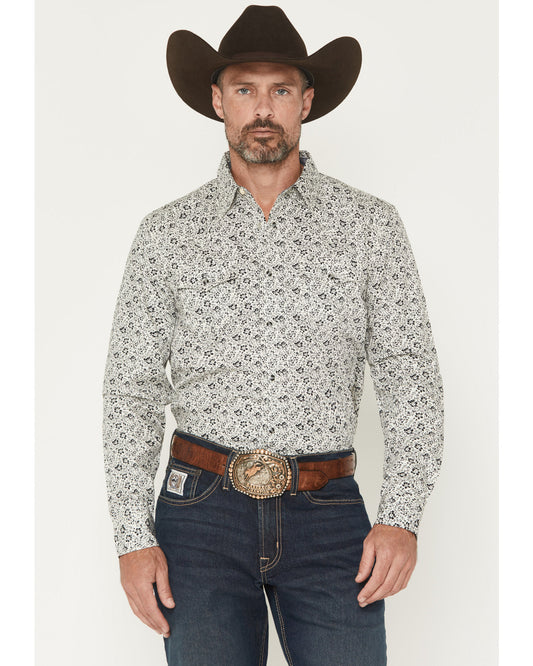 Cody James Men's Sunset Rider Floral Print Long Sleeve Snap Western Sh