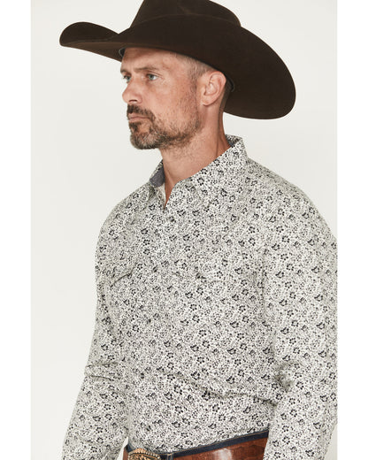 Cody James Men's Sunset Rider Floral Print Long Sleeve Snap Western Sh