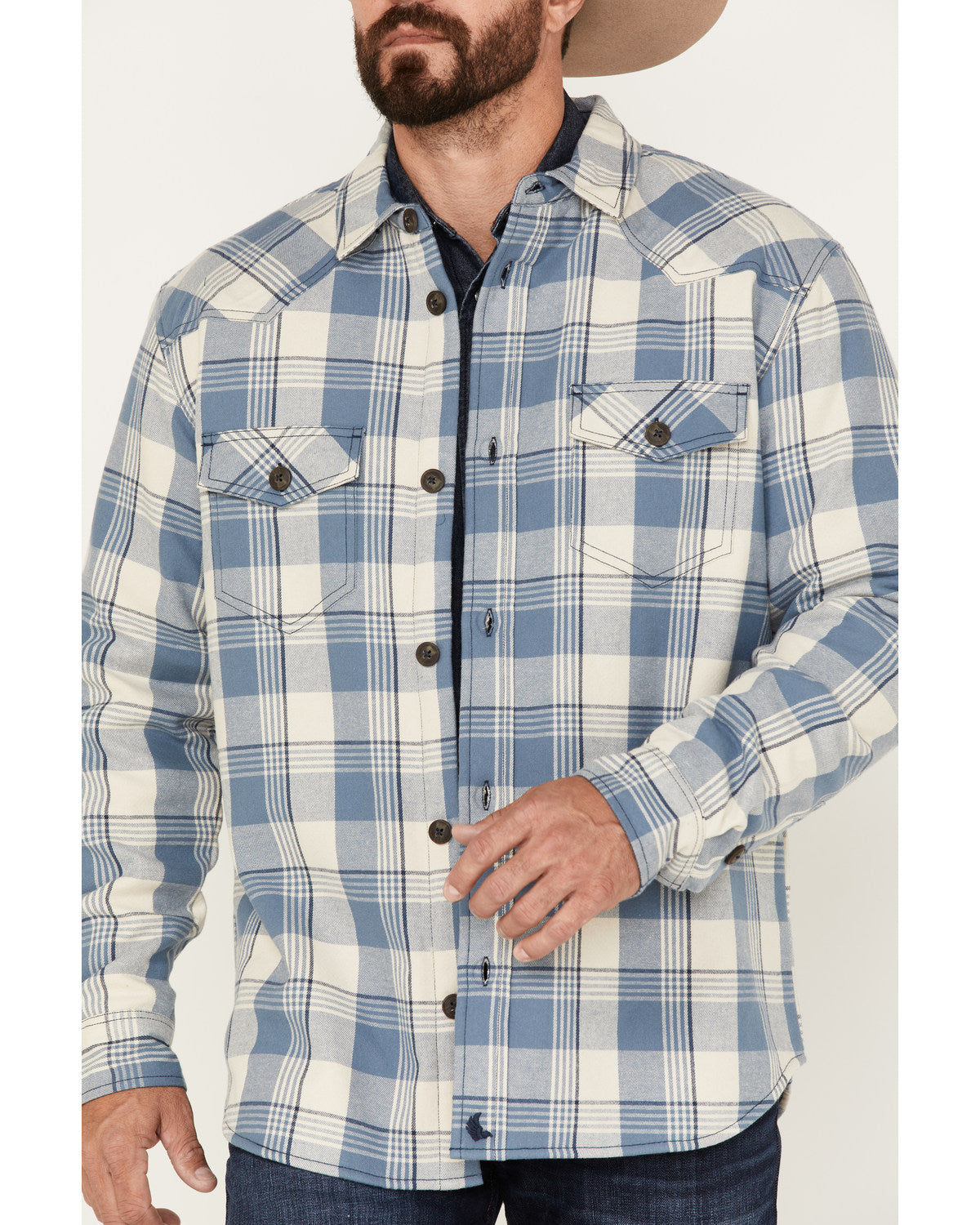 Cody James Men's Oregon Trail Plaid Button-Down Bonded Western Flannel