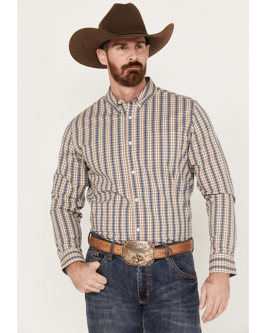 Cody James Men's Hayfield Plaid Print Long Sleeve Button-Down Stretch
