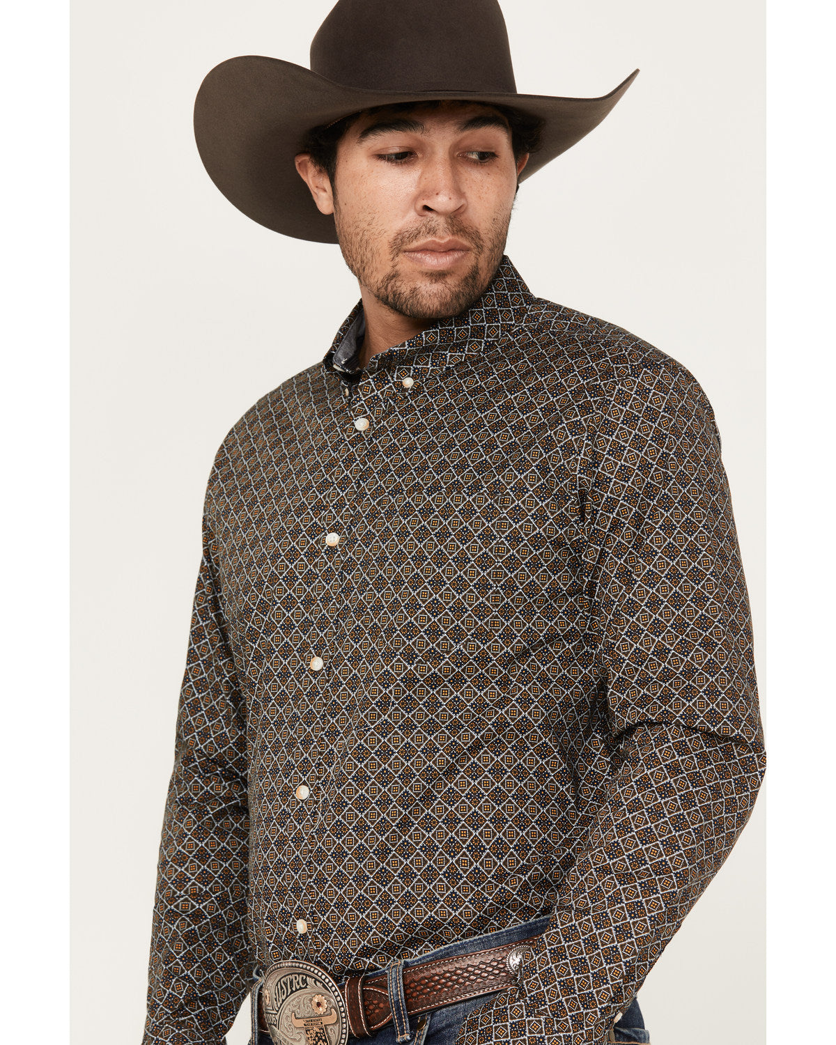 Cody James Men's Money Maker Print Long Sleeve Button-Down Western Shi