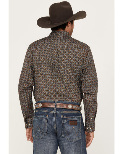 Cody James Men's Money Maker Print Long Sleeve Button-Down Western Shi