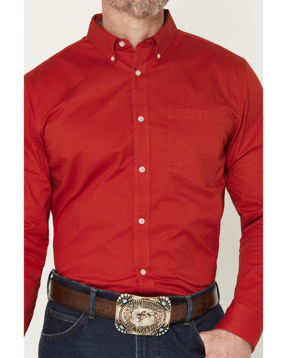 Cody James Men's Performance Twill Solid Long Sleeve Button-Down Stret