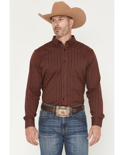 Cody James Men's Wildfire Stripe Print Long Sleeve Button-Down Stretch