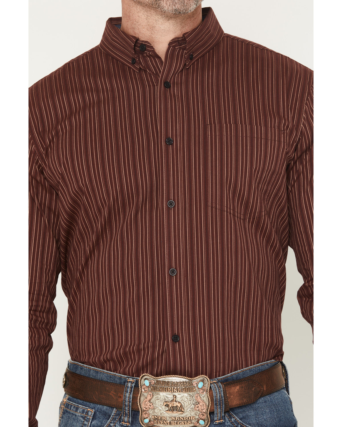 Cody James Men's Wildfire Stripe Print Long Sleeve Button-Down Stretch