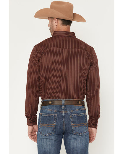 Cody James Men's Wildfire Stripe Print Long Sleeve Button-Down Stretch