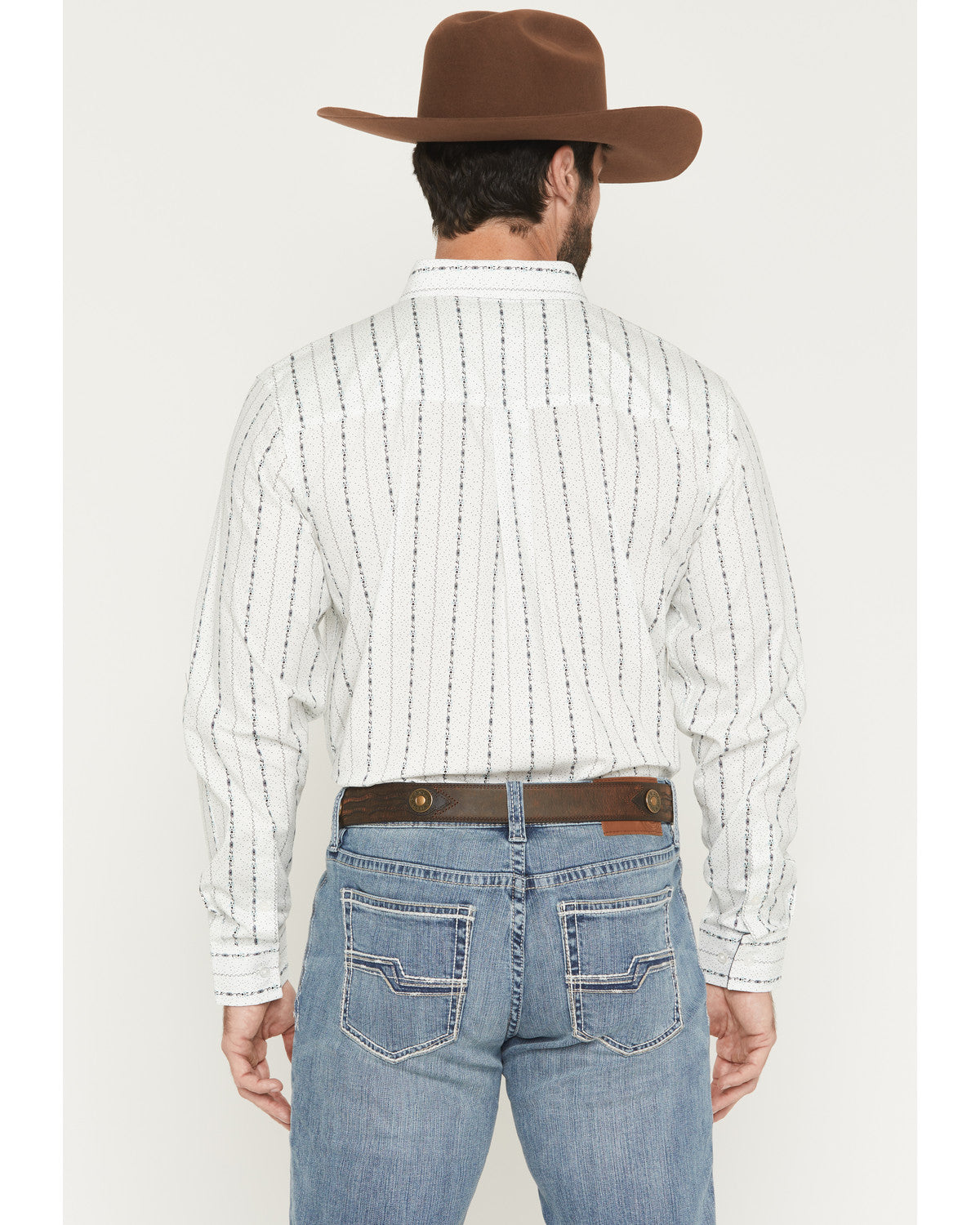 Cody James Men's Ranchers Legend Floral Stripe Print Long Sleeve Butto
