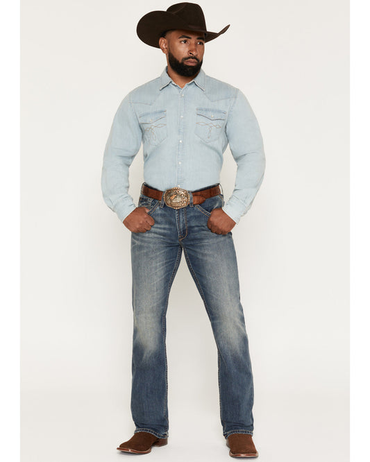 Cody James Men's Denver Wash Wyatt Slim Bootcut Stretch Denim Jeans
